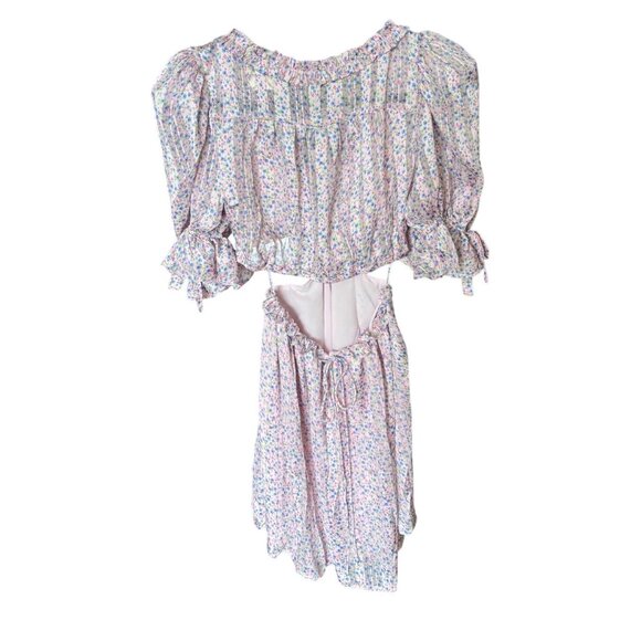 For Love & Lemons Phoebe Floral Cutout Mini Dress Size Small New With Tags - Picture 14 of 16